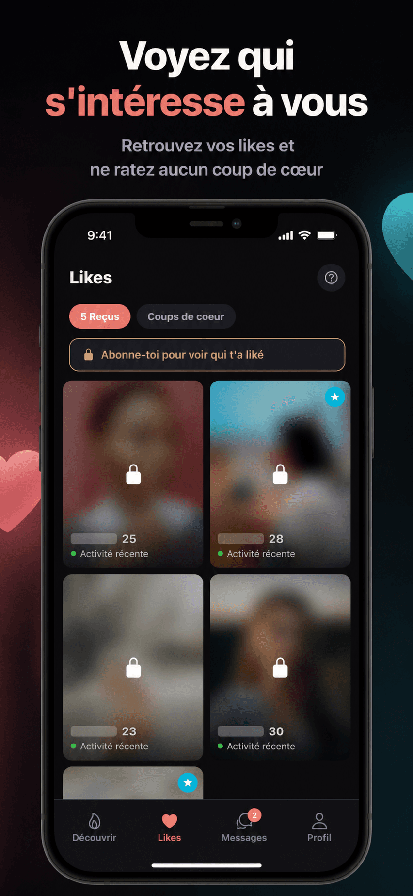 Écran Likes — voyez qui s'intéresse à vous