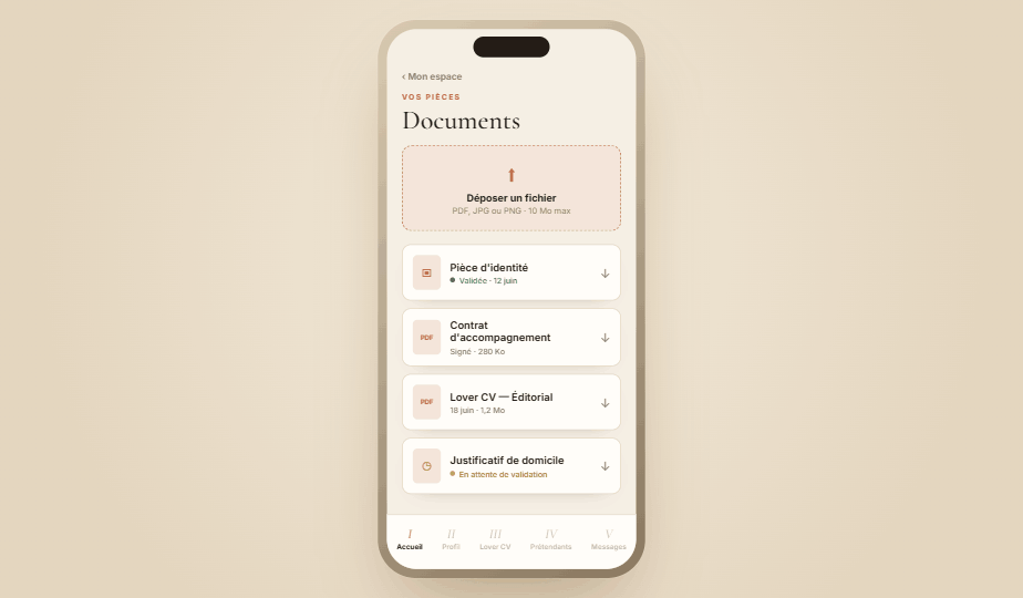 Documents partagés avec l'agence