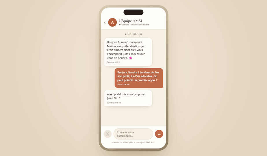 Messagerie avec la conseillère